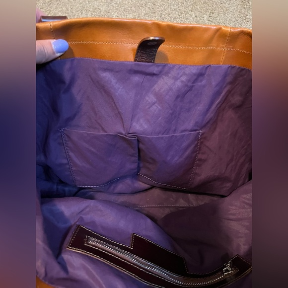 Neiman Marcus Tan Buckle Faux Leather Tote Bag - Picture 6 of 11